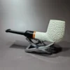 MBSD Meerschaum Deluxe Rusticated Billiard Block Meerschaum Pipe, Briar-Mortise - Image 5