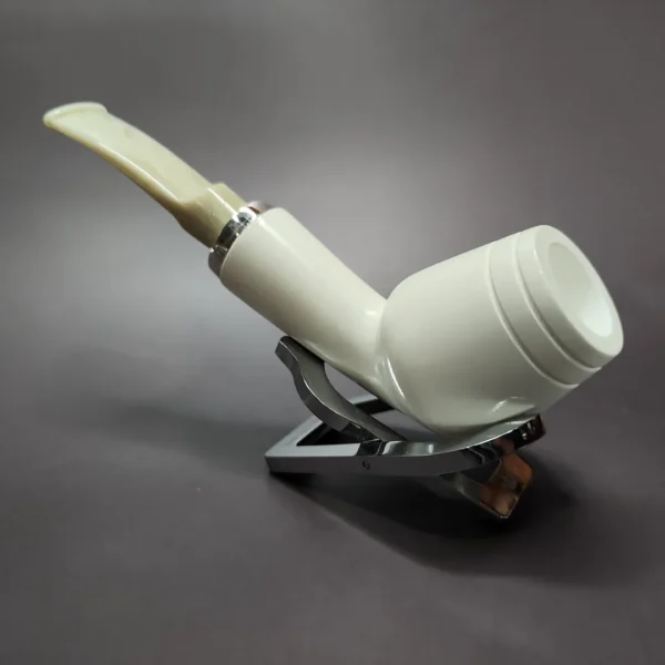 MBSD Meerschaum Silver Reverse Calabash Cutty Block Meerschaum Pipe, New - Image 5