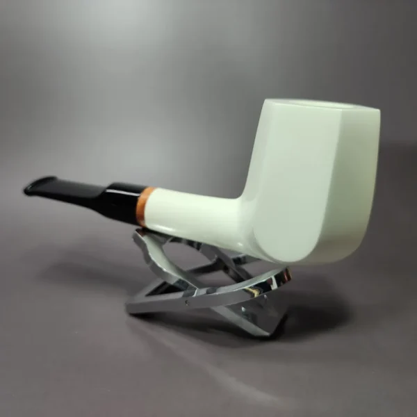 MBSD Meerschaum Deluxe Smooth Panel Block Meerschaum Pipe Briar-Mortise - Image 5