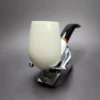 MBSD Meerschaum Deluxe Bent Billiard Block Meerschaum Pipe, Briar-Mortise - Image 5
