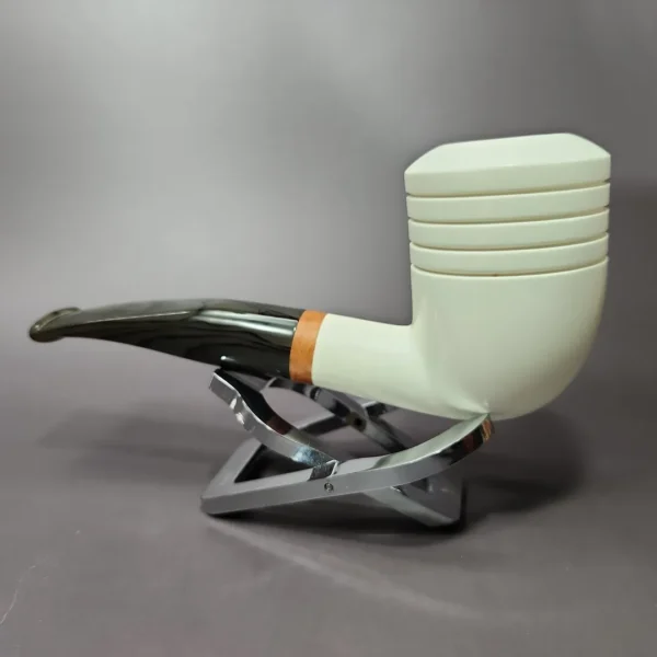 MBSD Meerschaum Deluxe Beehive Billiard Block Meerschaum Pipe, Briar-Mortise, 9mm - Image 5