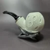 MBSD Meerschaum Silver Reverse Calabash Lattice Egg Block Meerschaum Pipe - Image 5
