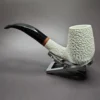 MBSD Meerschaum Deluxe Rusticated "LC" Billiard Block Meerschaum Pipe, Briar-Mortise - Image 5