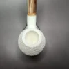 MBSD Meerschaum Deluxe Rusticated Apple Block Meerschaum Pipe, Briar-Mortise - Image 6