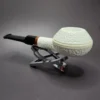MBSD Meerschaum Deluxe Rusticated Squat Rhodesian Block Meerschaum Pipe, Briar-Mortise - Image 6