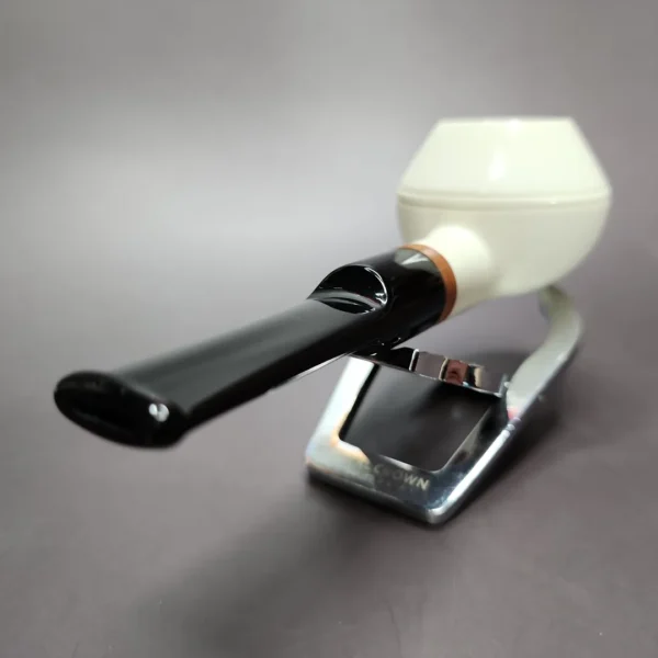 MBSD Meerschaum Deluxe Smooth Rhodesian Block Meerschaum Pipe, Briar-Mortise - Image 6