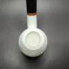 MBSD Meerschaum Deluxe Rusticated Bent Apple Block Meerschaum Pipe, Briar-Mortise - Image 6