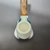 MBSD Meerschaum Deluxe Rusticated Bent Billiard Block Meerschaum Pipe Briar-Mortise - Image 6