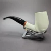 MBSD Meerschaum Deluxe Bent Billiard Block Meerschaum Pipe, Briar-Mortise - Image 6