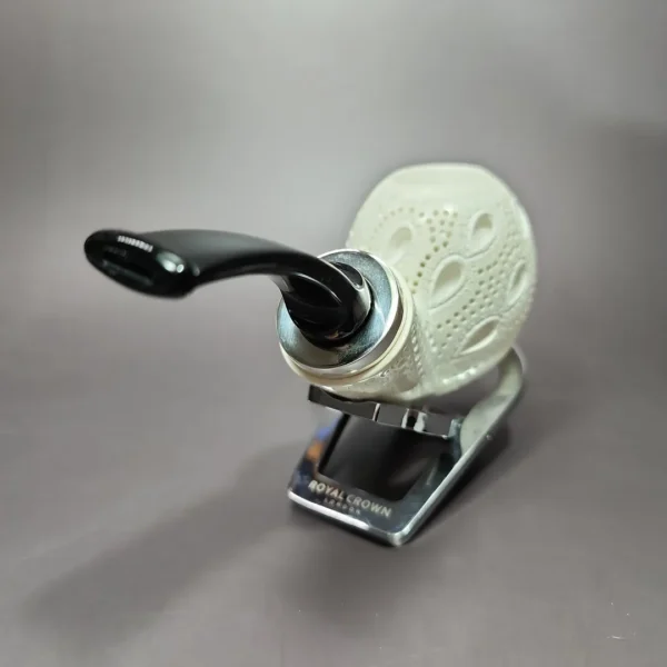 MBSD Meerschaum Silver Reverse Calabash Lattice Egg Block Meerschaum Pipe - Image 6