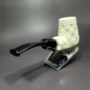 MBSD Meerschaum Deluxe Brick Stack Block Meerschaum Pipe, Briar-Mortise, 9mm - Image 6