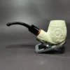 MBSD Meerschaum Deluxe Floral Brandy Block Meerschaum Pipe, Briar-Mortise, 9mm - Image 6