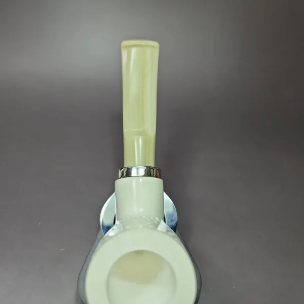 MBSD Meerschaum Silver Reverse Calabash Lattice Stack Block Meerschaum Pipe - Image 7