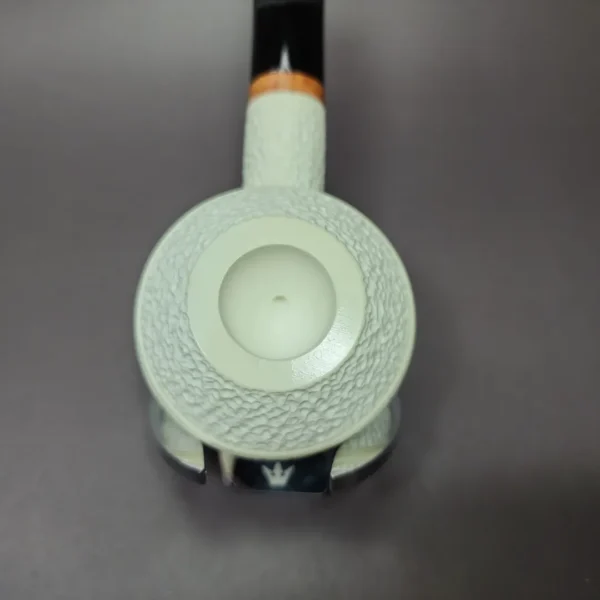MBSD Meerschaum Deluxe Squat Rhodesian Block Meerschaum Pipe, Briar-Mortise - Image 7