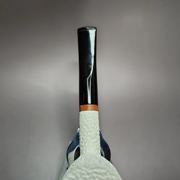 MBSD Meerschaum Deluxe Rusticated Billiard Block Meerschaum Pipe, Briar-Mortise - Image 7