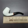 MBSD Meerschaum Deluxe Rusticated "LC" Billiard Block Meerschaum Pipe, Briar-Mortise - Image 7
