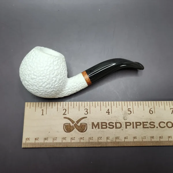 MBSD Meerschaum Deluxe Rusticated Apple Block Meerschaum Pipe, Briar-Mortise - Image 8