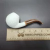 MBSD Meerschaum Deluxe Rusticated Apple Block Meerschaum Pipe, Briar-Mortise - Image 8