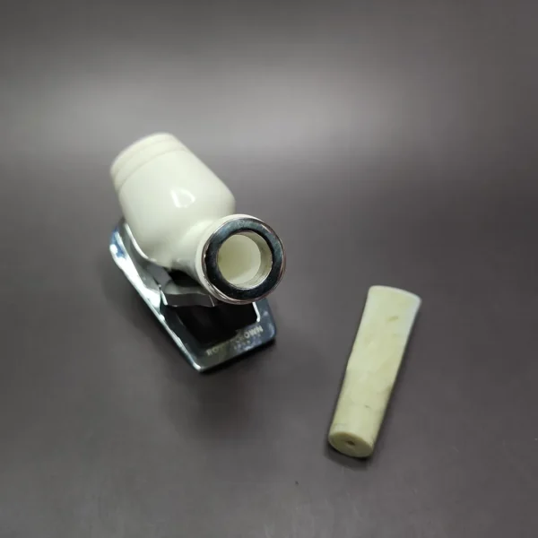 MBSD Meerschaum Silver Reverse Calabash Cutty Block Meerschaum Pipe, New - Image 8