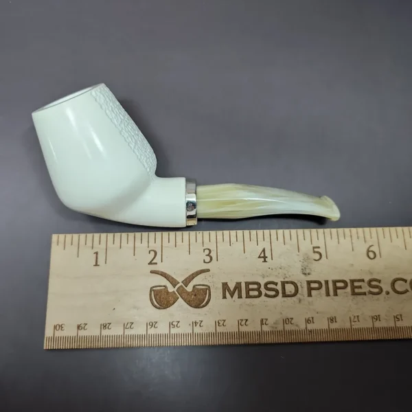 MBSD Meerschaum Silver Reverse Calabash Cutty Block Meerschaum Pipe - Image 8