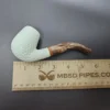 MBSD Meerschaum Deluxe Rusticated Bent Billiard Block Meerschaum Pipe Briar-Mortise - Image 8