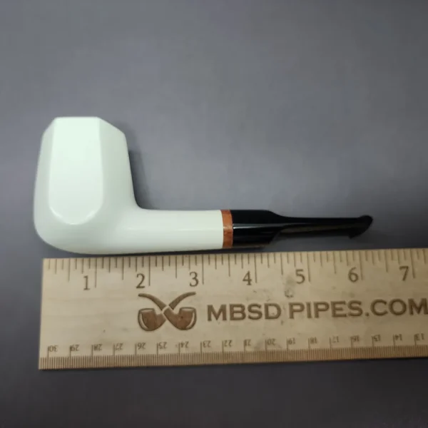 MBSD Meerschaum Deluxe Smooth Panel Block Meerschaum Pipe Briar-Mortise - Image 8