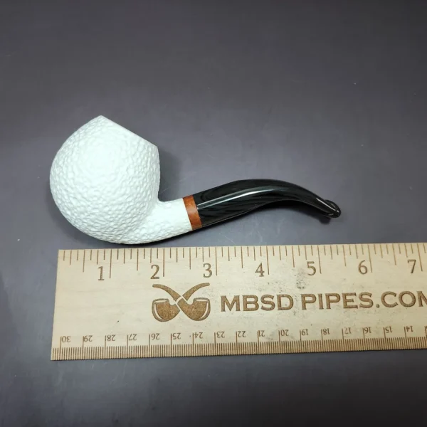 MBSD Meerschaum Deluxe Rustic Apple Block Meerschaum Pipe, Briar-Mortise - Image 8