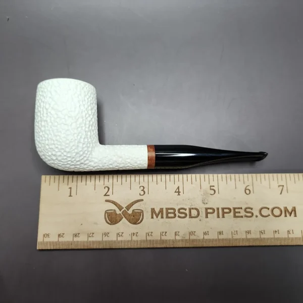 MBSD Meerschaum Deluxe Rusticated Billiard Block Meerschaum Pipe, Briar-Mortise - Image 8