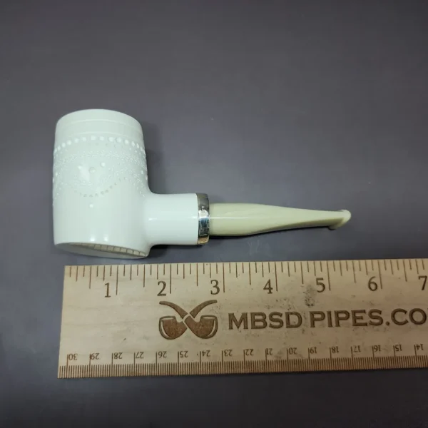 MBSD Meerschaum Silver Reverse Calabash Poker Block Meerschaum Pipe - Image 8