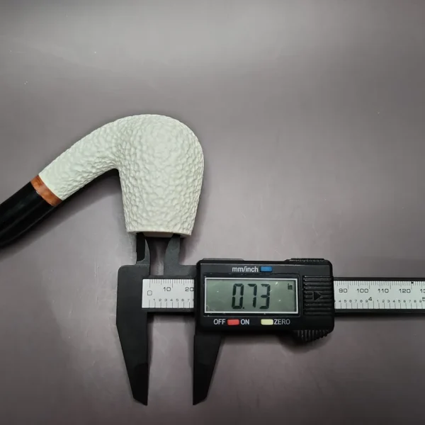 MBSD Meerschaum Deluxe Rusticated "LC" Billiard Block Meerschaum Pipe, Briar-Mortise - Image 8