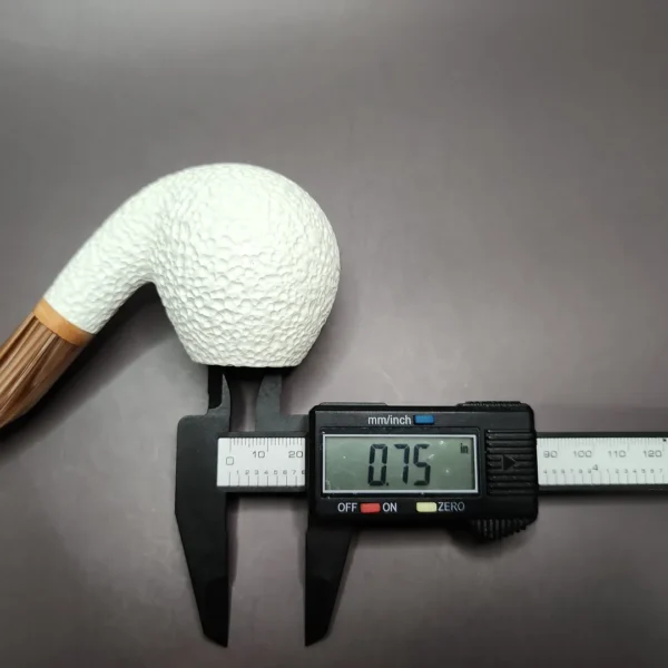 MBSD Meerschaum Deluxe Rusticated Apple Block Meerschaum Pipe, Briar-Mortise - Image 9