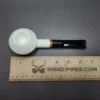 MBSD Meerschaum Deluxe Rusticated Squat Rhodesian Block Meerschaum Pipe, Briar-Mortise - Image 9