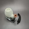 MBSD Meerschaum Deluxe Rusticated Bent Apple Block Meerschaum Pipe, Briar-Mortise - Image 9