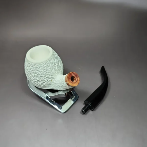 MBSD Meerschaum Deluxe Rusticated Apple Block Meerschaum Pipe, Briar-Mortise - Image 9