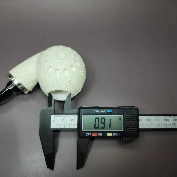 MBSD Meerschaum Silver Reverse Calabash Lattice Egg Block Meerschaum Pipe - Image 9