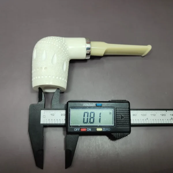 MBSD Meerschaum Silver Reverse Calabash Lattice Stack Block Meerschaum Pipe - Image 9