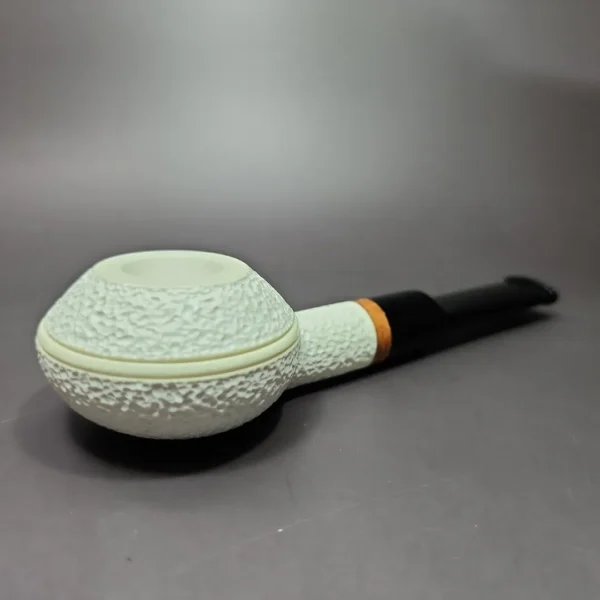 MBSD Meerschaum Deluxe Squat Rhodesian Block Meerschaum Pipe, Briar-Mortise - Image 9