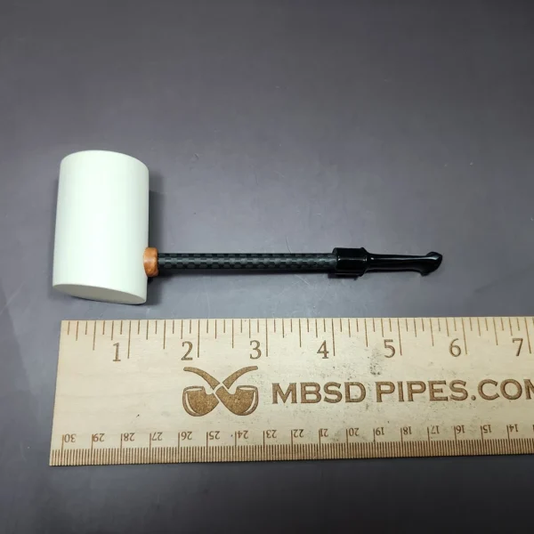 MBSD Meerschaum Deluxe Smooth Poker Block Meerschaum Pipe, Briar-Mortise - Image 9