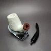 MBSD Meerschaum Deluxe Rusticated "LC" Billiard Block Meerschaum Pipe, Briar-Mortise - Image 9