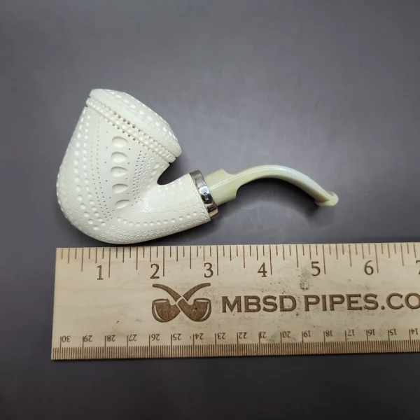 MBSD Meerschaum Silver Reverse Calabash Rhodesian Block Meerschaum Pipe, New - Image 9