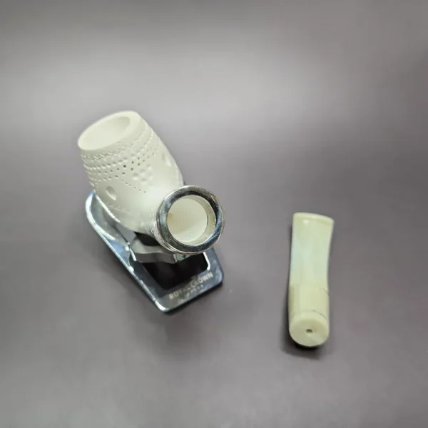 MBSD Meerschaum Silver Lattice Reverse Calabash Brandy Block Meerschaum Pipe - Image 10