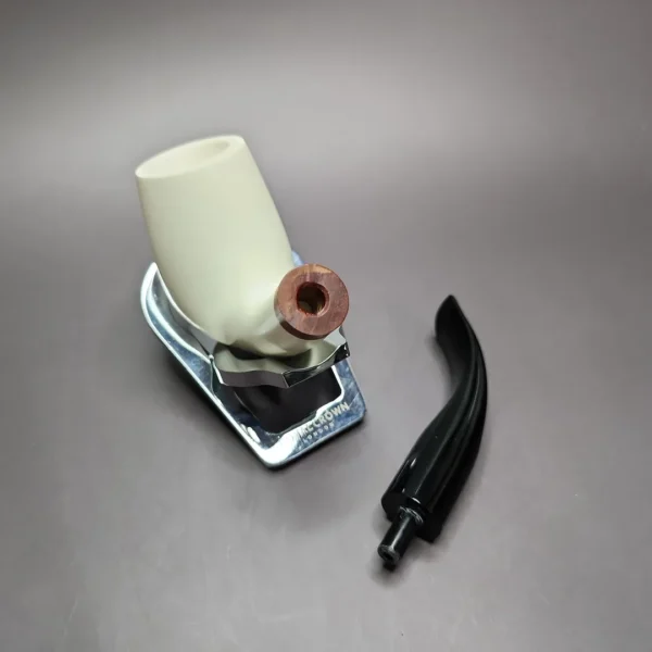 MBSD Meerschaum Deluxe Bent Billiard Block Meerschaum Pipe, Briar-Mortise - Image 10
