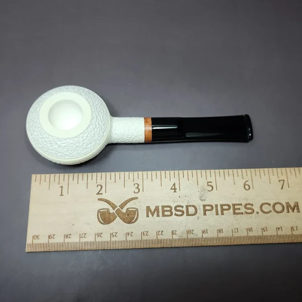 MBSD Meerschaum Deluxe Squat Rhodesian Block Meerschaum Pipe, Briar-Mortise - Image 10