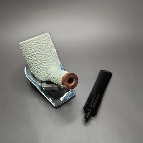 MBSD Meerschaum Deluxe Rusticated Billiard Block Meerschaum Pipe, Briar-Mortise - Image 10