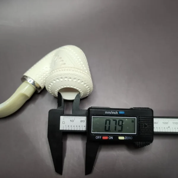MBSD Meerschaum Silver Reverse Calabash Rhodesian Block Meerschaum Pipe, New - Image 10