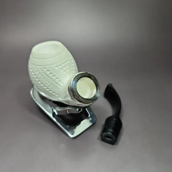 MBSD Meerschaum Silver Reverse Calabash Lattice Egg Block Meerschaum Pipe - Image 11