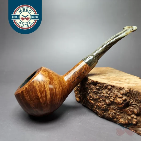 Viprati Smooth Fantail Prince Estate Briar Pipe, Italian Estates