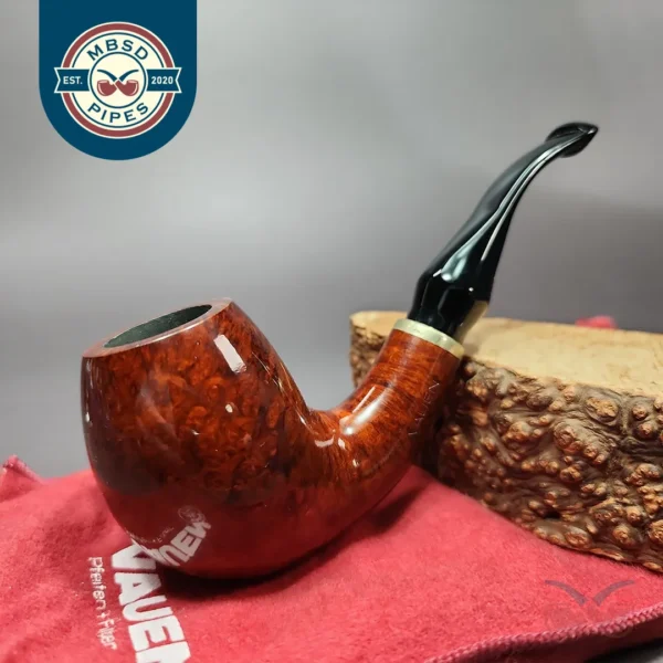 Vauen 6873 Smooth Bent Egg Estate Briar Pipe, Unsmoked, 9mm