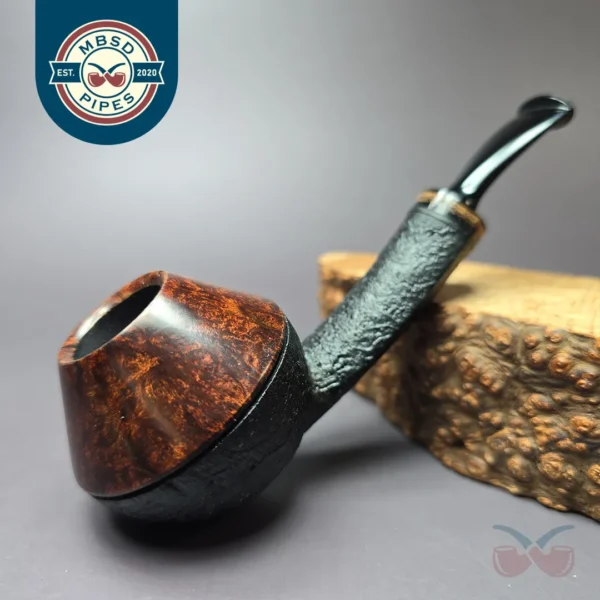 Vitale Partially Sandblasted Rhodesian (Two Star) Handmade Briar Pipe, New