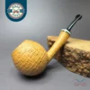 Vitale Sandblasted Ball w/ Galalith (Two Star) Handmade Briar Pipe, New